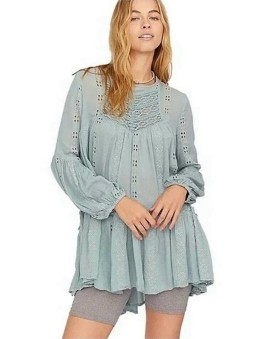 Free People “Kiss Kiss” Tunic in Teal
